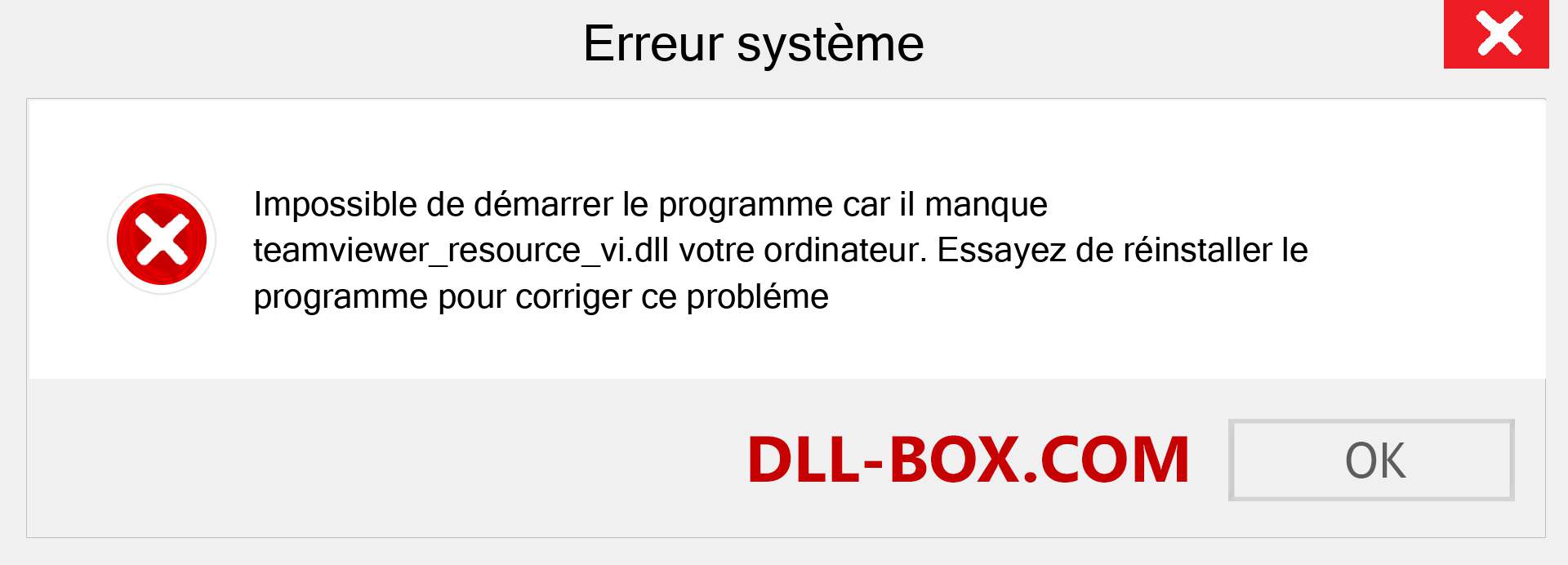 Le fichier teamviewer_resource_vi.dll est manquant ?. Télécharger pour Windows 7, 8, 10 - Correction de l'erreur manquante teamviewer_resource_vi dll sur Windows, photos, images